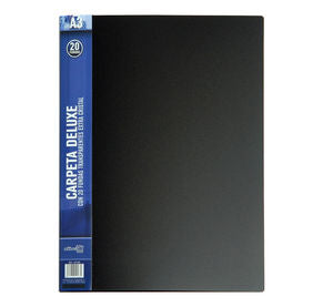 CARPETA A3 20 FUNDAS PERSONALIZABLE NEGRO | 1 UNIDADES | (FRAGA)