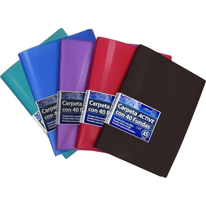 CARPETA A5 40 FUNDAS SUPRA COLORES SURTIDOS | 10 UNIDADES | (FRAGA)