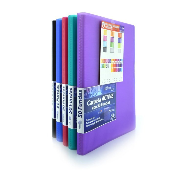 CARPETA A4 PP 50 FUNDAS COLORES SURTIDOS | 1 UNIDADES | (FRAGA)
