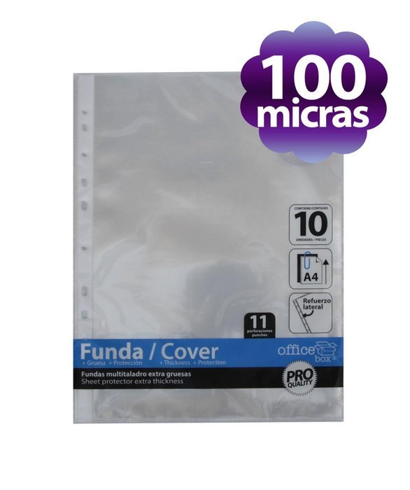 FUNDAS A4 MULTITALADRO EXTRA GRUESA BOLSA 10U | 10 UNIDADES | (FRAGA)