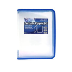 CARPETA A4+ PP CON CREMALLERA ZIPPER AZUL | 1 UNIDADES | (FRAGA)