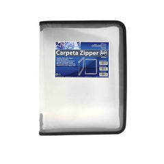 CARPETA A4 PP CON CREMALLERA ZIPPER NEGRO | 1 UNIDADES | (FRAGA)