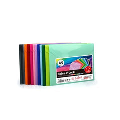 PACK 12 SOBRES V- LOCK A5 SURTIDO COLORLINE | 12 UNIDADES | (FRAGA)