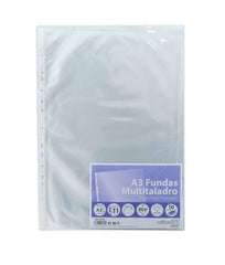 FUNDA MULTITALADRO CRISTAL TAMAÑO A3 VERTICAL | 10 UNIDADES | (FRAGA)