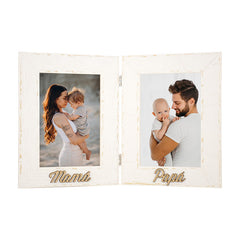 MARCO DE MADERA DOBLE 10X15 CM MAMA PAPA | 1 UNIDADES | (DEMARK)