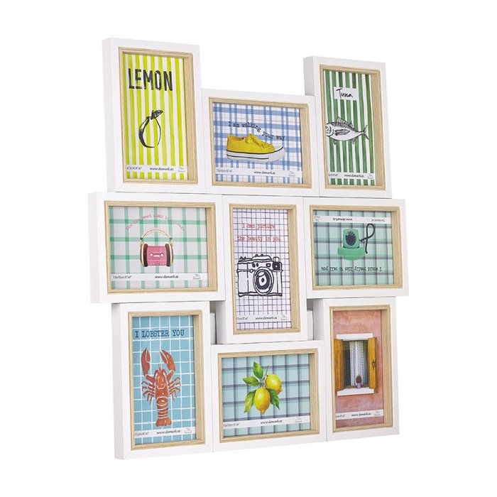 MARCO MULTIPLE DE MADERA PARA PARED PARA 9 FOTOS 10X15 CM | 1 UNIDADES | (DEMARK)