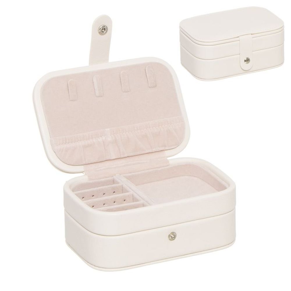 JOYERO DE VIAJE 2 NIVELES NATURAL | DCASA | 1 UNIDAD | 8435551169012