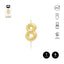 VELA CERA NUMERO 8 ORO 6 CM | AMBER MOOD OH YEAH | 1 UNIDAD | 28435557729733