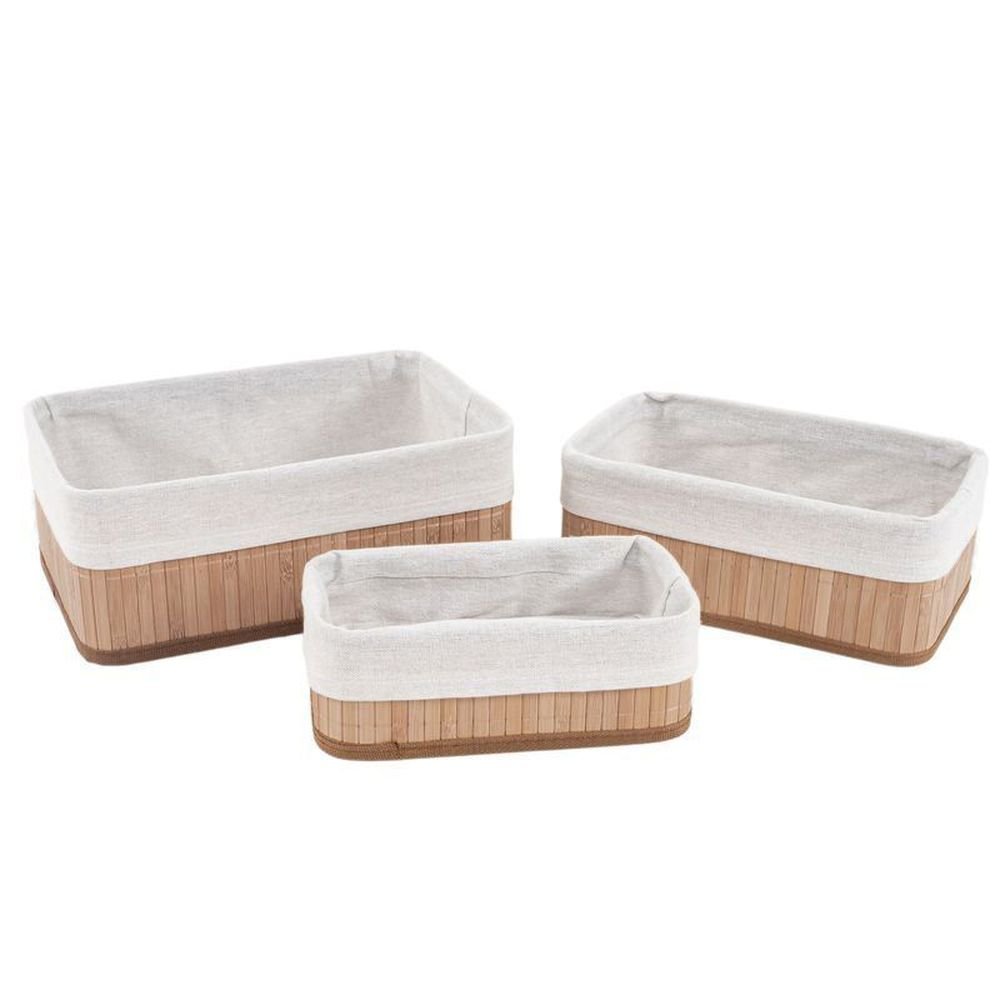 JUEGO DE 3 CESTAS BAMBU NATURAL | DCASA | 1 UNIDAD | 8435683238099