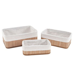 JUEGO DE 3 CESTAS BAMBU NATURAL | DCASA | 1 UNIDAD | 8435683238099