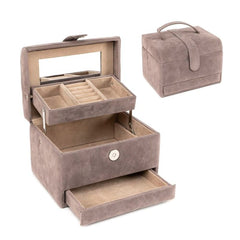 JOYERO 3 NIVELES TERCIOPELO TOPO | DCASA | 1 UNIDAD | 8435683250190