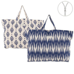 BOLSA XL CON CREMALLERA IKAT AZUL SURTIDAS | DCASA | 1 UNIDAD | 8435683272291
