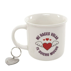 TAZA DE 330ML CON LLAVERO AMOR | DCASA | 1 UNIDAD | 8435683289411