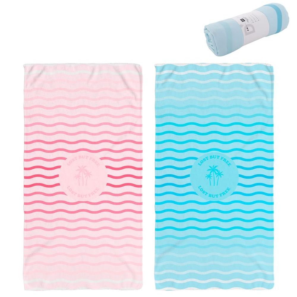 TOALLA PLAYA 90X170 MICROFIBRA ONDAS SURTIDAS | DCASA | 1 UNIDAD | 8435683292848