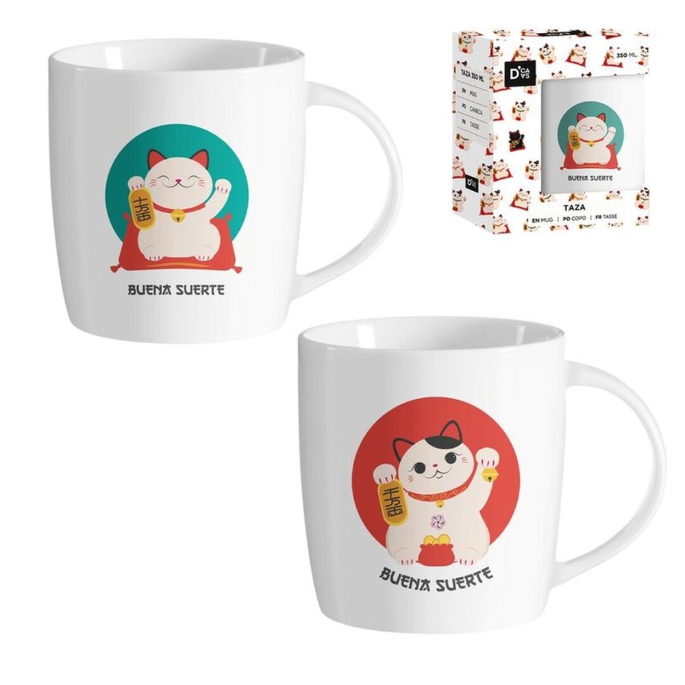 TAZA 350M GATO SUERTE SURTIDAS | DCASA | 1 UNIDAD | 8435683296662