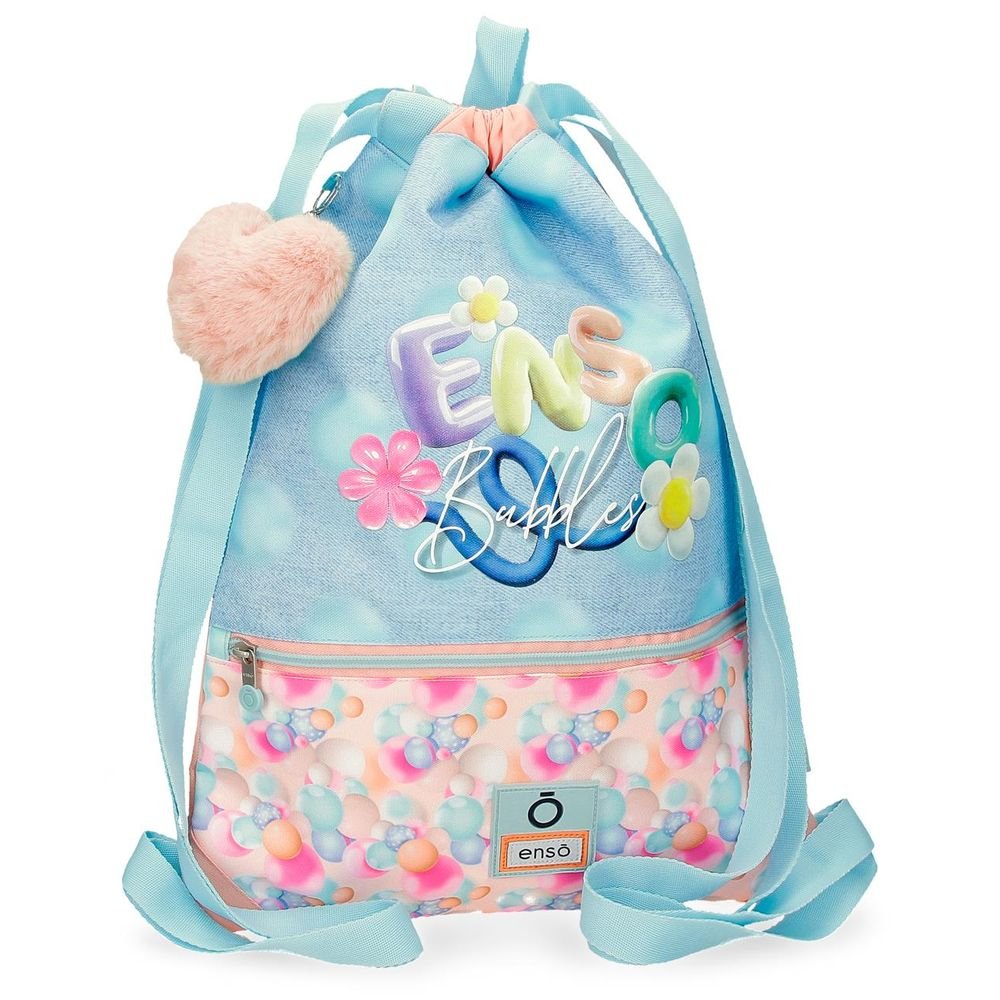 MOCHILA SACO ENSO BUBBLES CON CREMALLERA AZUL CLARO | ENSO