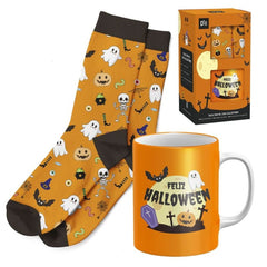 SET REGALO TAZA 300ML CON CALCETINES HALLOWEEN | DCASA | 1 UNIDAD | 8435794602819
