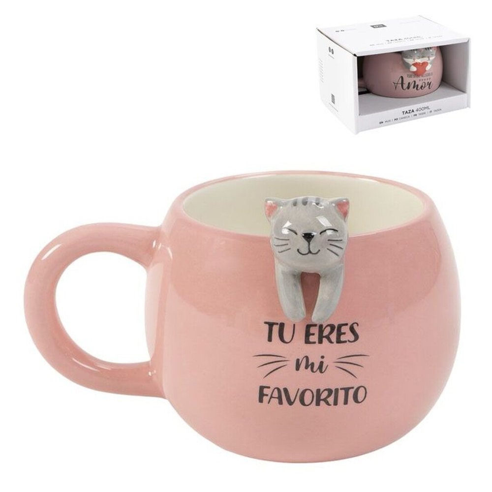 TAZA 400ML FIGURA GATO | DCASA | 1 UNIDAD | 8435794611088