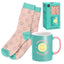 Set Regalo Taza 300ml con Calcetín Smile Color DCASA