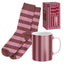 Set regalo taza 300ml con calcetín rayas DCASA