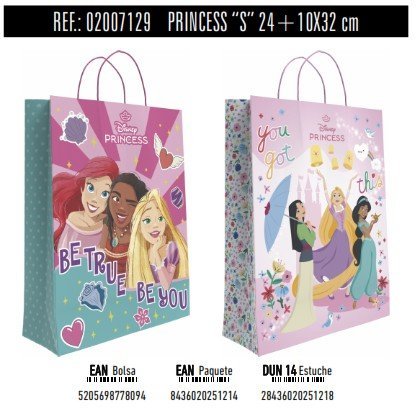 BOLSA REGALO PAPEL PRINCESAS DISNEY 10X24X32 ASA RETORCIDA | ANDINA | 1 UNIDAD | 8436020251214