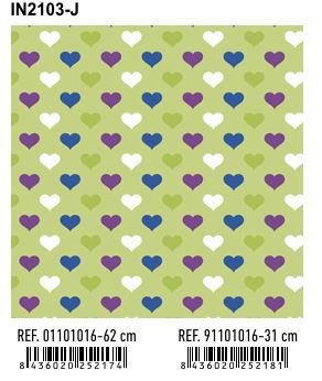 PAPEL REGALO BOBINA 62CM CORAZONES IN2103-J | ANDINA | 1 UNIDAD | 8436020252174