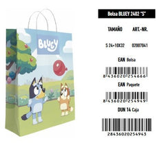 BOLSA REGALO INFANTIL DISNEY BLUEY 90G ASAS PAPEL RETORCIDO | ANDINA | ENVASE 25 UDS. UNIDAD | 8436020254949