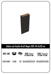 SOBRE KRAFT XXS 10+3X20 NEGRO CAJA 250 UNIDADES | 250 UNIDADES | (ANDINA)
