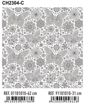 PAPEL REGALO BOBINA 62CM MARIPOSA CH2304-C | ANDINA | 1 UNIDAD | 8436020257889