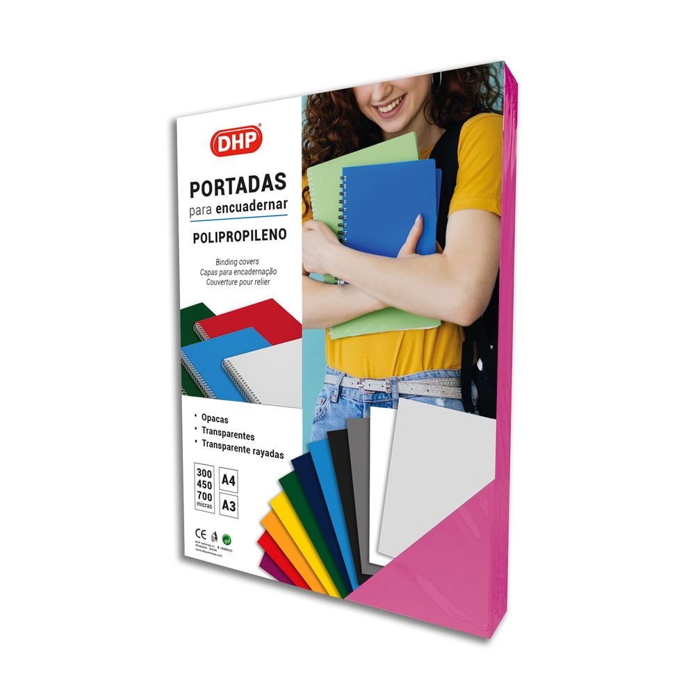 PORTADA PP 0,45 MM TRANSP A4 59 ROSA FLUOR P/100 | 100 UNIDADES | (DHP COMERPA SLU)