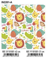 PAPEL REGALO BOBINA INFANTIL 62CM JUNGLA IN2201-A | ANDINA | 1 UNIDAD | 8436557053428