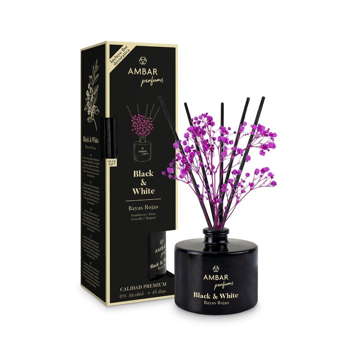 MIKADO BLACK & WHITE BAYAS ROJAS 40ML AMBAR | AMBAR | ENVASE 12 UDS. UNIDAD | 28436559719647