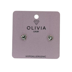 PENDIENTES CORAZON HIPOALERGENICO BAÑADOS EN PLATA DE LEY | OLIVIA LUXURY | 1 UNIDAD | 8436589362888