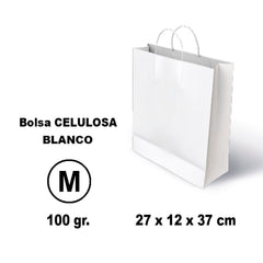 BOLSA CELULOSA M 27X12X37 100G BLANCO 25 UNIDADES | GRAFOPLAS | ENVASE 25 UDS. UNIDAD | 8436618710673