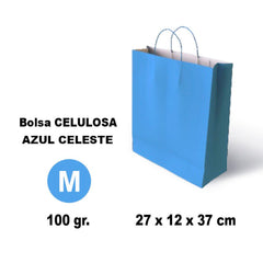 BOLSA CELULOSA M 27X12X37 100G AZUL CLARO 25 UNIDADES | GRAFOPLAS | ENVASE 25 UDS. UNIDAD | 8436618710772