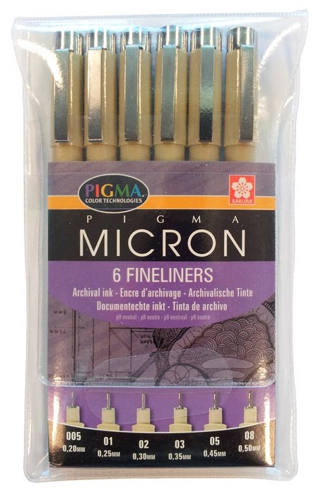 BOLIGRAFO PIGMA MICRON NEGRO ESTUCHE NUMERO 6 | 1 UNIDADES | (TALENS ESPAÑA)