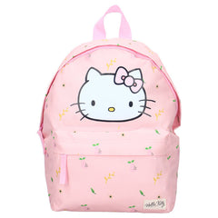 MOCHILA INFANTIL CON BOLSILLO HELLO KITTY PASTEL LEAVES | VADOBAG