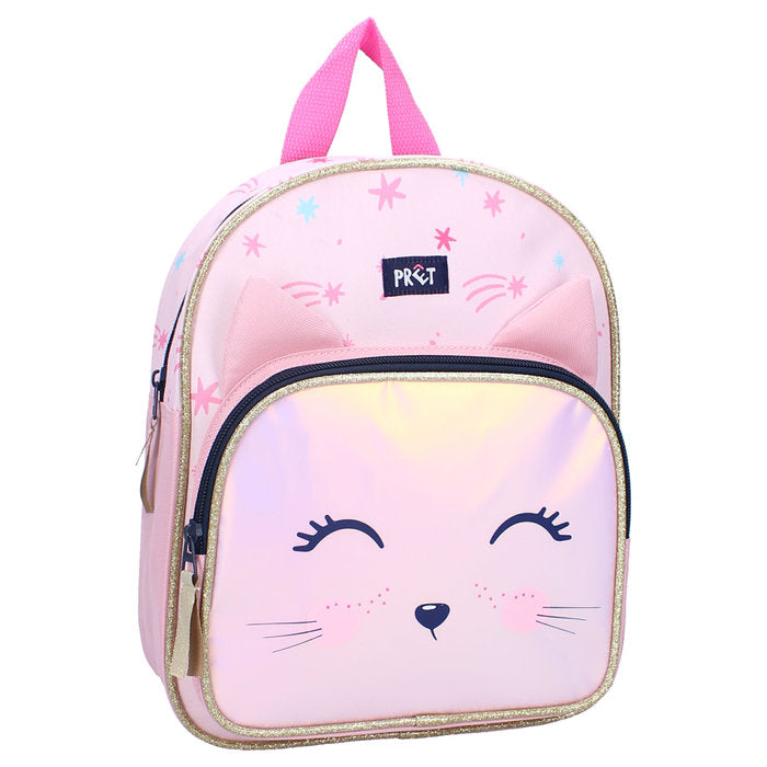 MOCHILA INFANTIL CON BOLSILLO FRONTAL GATITO FANTASIA 29CM | VADOBAG