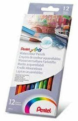 LAPIZ PENTEL ACUARELABLE 12 COLORES SURTIDOS | 1 UNIDADES | (PENTEL)