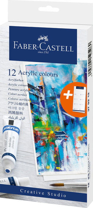 PINTURA ACRILICA FABER CASTELL CREATIVE STUDIO EN TUBO 12 CO | 1 UNIDADES | (FABER CASTELL)