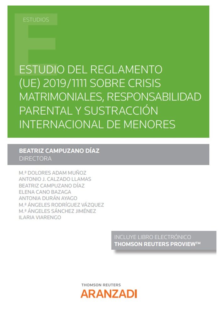 ESTUDIO REGLAMENTO UE 20191111 SOBRE CRISIS MATRIMONIALES - 9788411251464