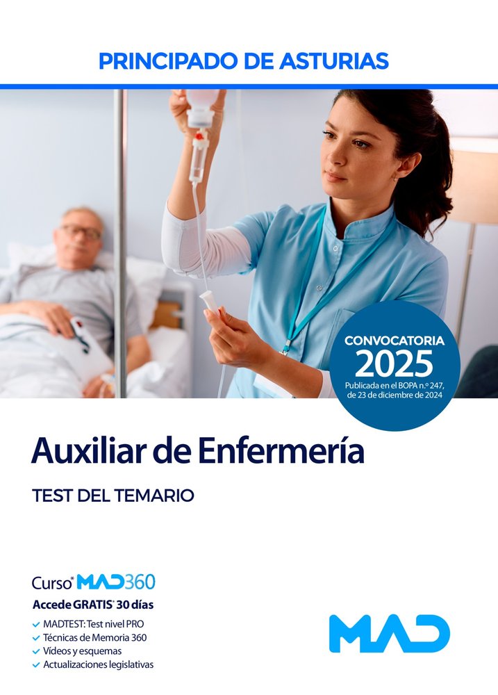AUXILIAR ENFERMERIA TEST DEL TEMARIO PRINCIPADO DE ASTURIAS | AA,VV | MAD | 9788414291771