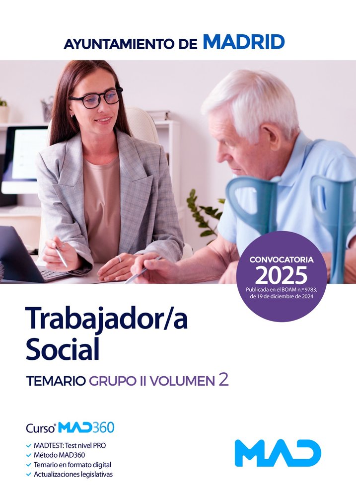TRABAJADOR/A SOCIAL TEMARIO GRUPO II 2 AYUNTAMIENTO MADRID | AA,VV | MAD | 9788414293805