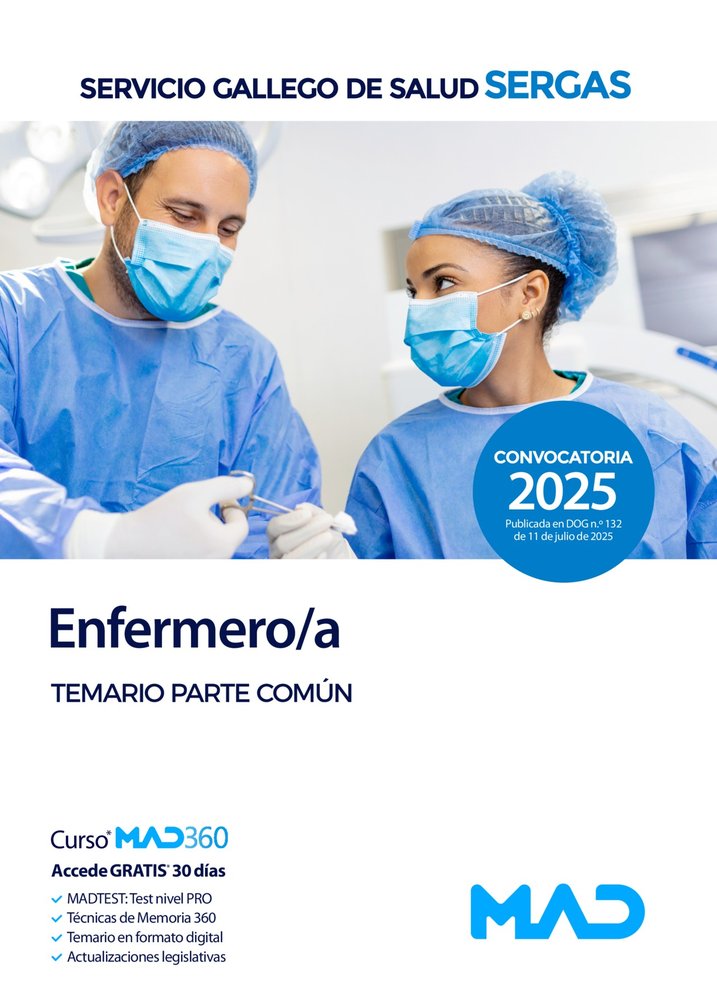 ENFERMERO/A TEMARIO PARTE COMUN SERVICIO GALLEGO SALUD SERG | AA,VV | MAD | 9788414299319