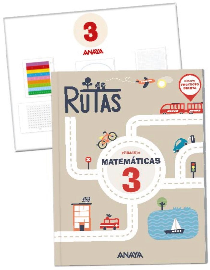 Matemáticas 3. RUTAS. (Incluye material manipulativo) | Varios autores | 9788414314623 (Anaya Texto)