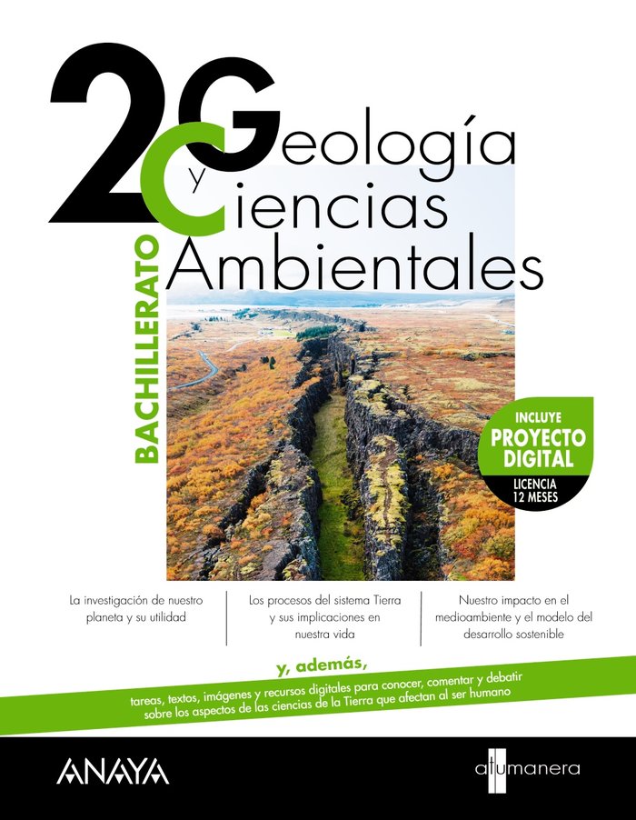 ✅ GEOLOGIA Y CIENCIAS AMBIENTALES 2ºBACH 23 A TU MANERA I CLEMENTE ROCA, SILVIA/DOMINGUEZ CULEBRAS I ANAYA TEXTO I 9788414329795