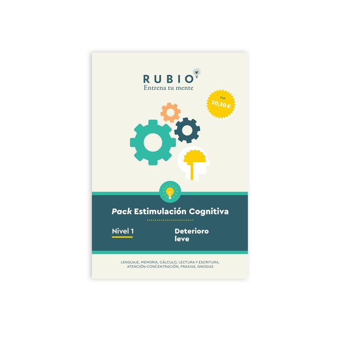 PACK RUBIO ESTIMULACION COGNITIVA NIVEL 1 (7 CUADERNOS) | AA,VV | RUBIO | 9788418964282