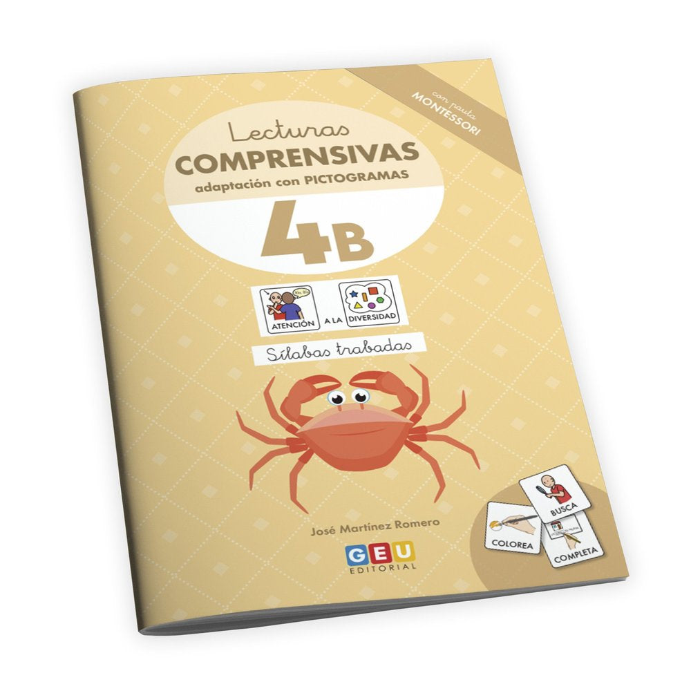LECTURAS COMPRENSIVAS 4B 1ºEP CON PICTOGRAMAS PAUTA MONTESS | AA,VV | GEU | 9788419646811