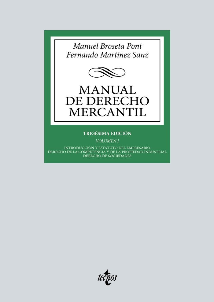 MANUAL DE DERECHO MERCANTIL VOL I - 9788430987931