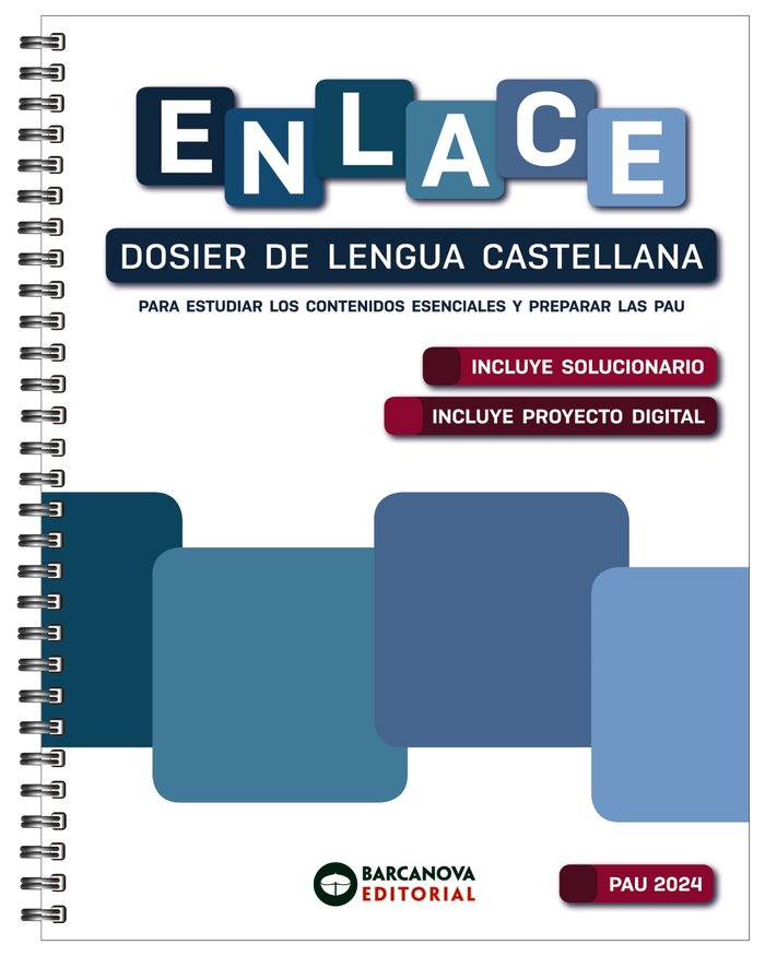 ✅ ENLACE, DOSIER DE LENGUA CASTELLANA, BACHILLERATO 2024 I CANOVAS, GERMAN I BARCANOVA EDITORIAL (CATALUÑA) I 9788448961824